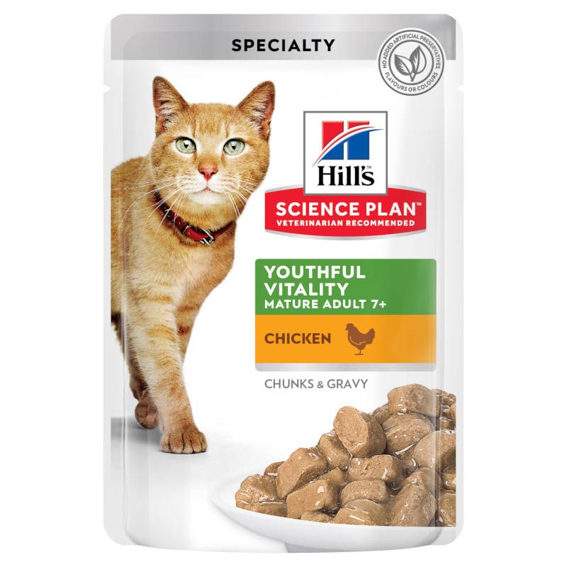 Hill's Science Plan Cat Youthful Vitality Mature Adult 7+ Chicken wet saqueta