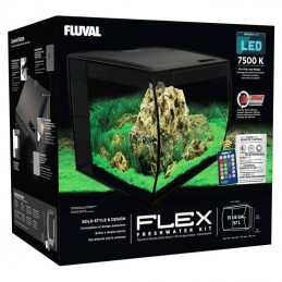 Aquario Fluval Flex preto com iluminação led 57lt
