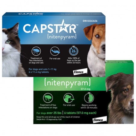 Capstar comprimidos Antiparasitários para cães e gatos