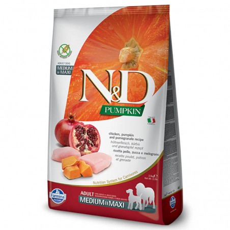 Farmina N&D Pumpkin Grain Free Adult Medium & Maxi Chicken & Pomegranate