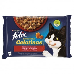 Purina Felix Sensations em Gelatina de Carnes Multipack 4x85gr